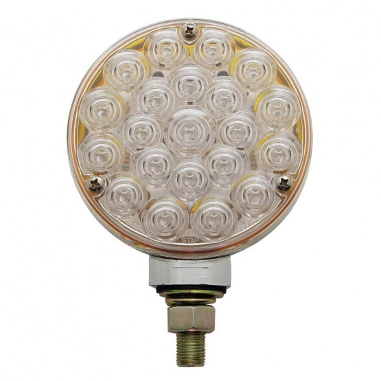 21 LED Single Face Turn Signal Light - Amber LED/Clear Lens