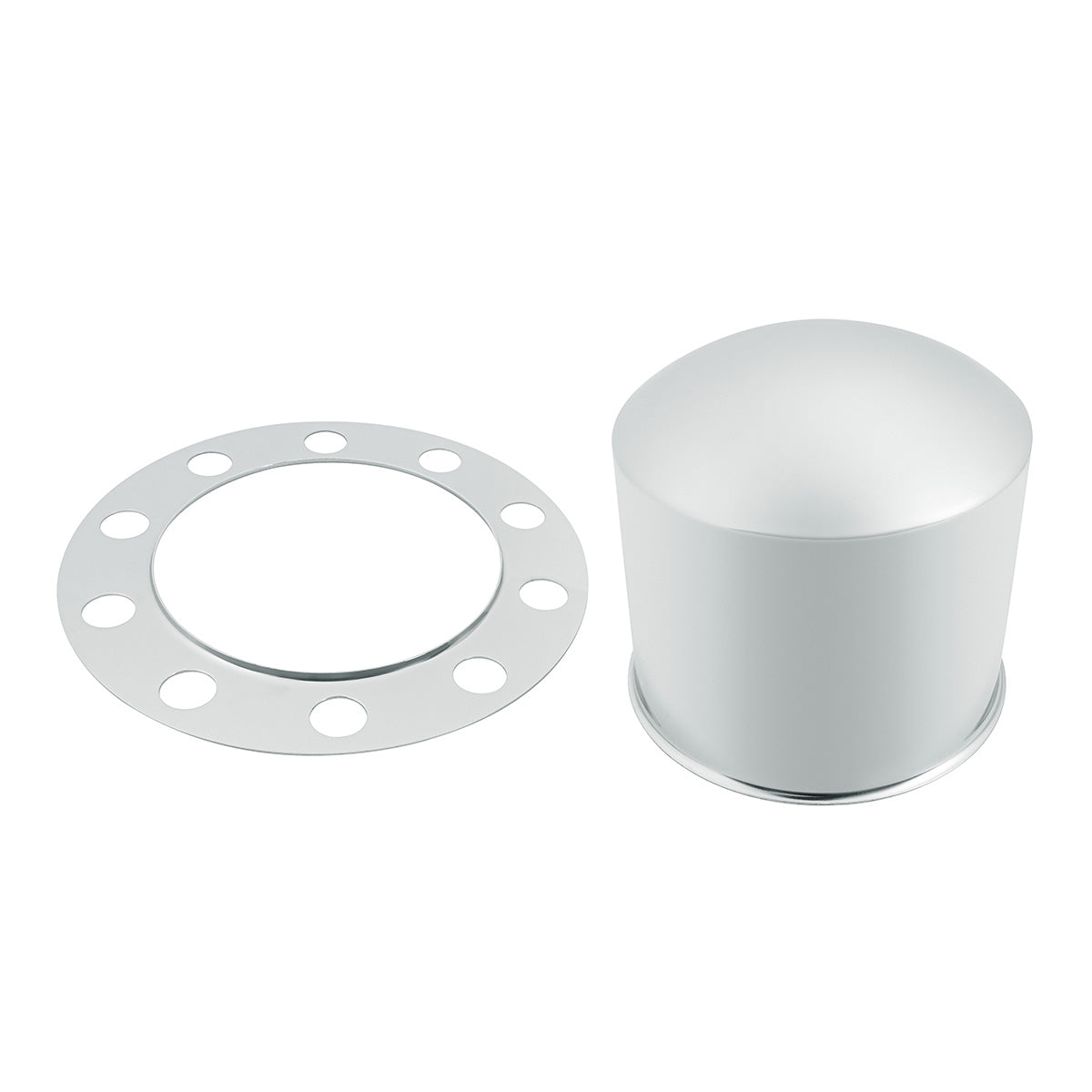 Chrome Dome Rear Axle Cover 2PC Kit For 33mm Nut Cover - Steel/Aluminum Wheel (10 Hole)