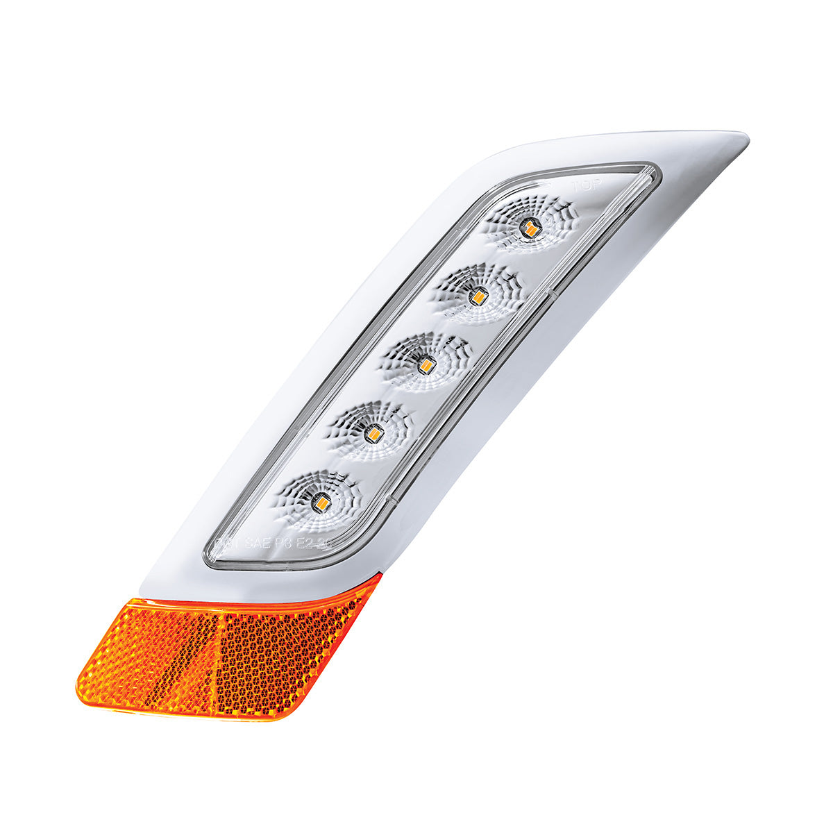 Double Fury 5 LED Fender Turn Signal Light For 2012-2021 Peterbilt 579-Amber & Green LED,Driver