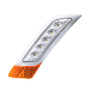Double Fury 5 LED Fender Turn Signal Light For 2012-2021 Peterbilt 579-Amber & Green LED,Driver