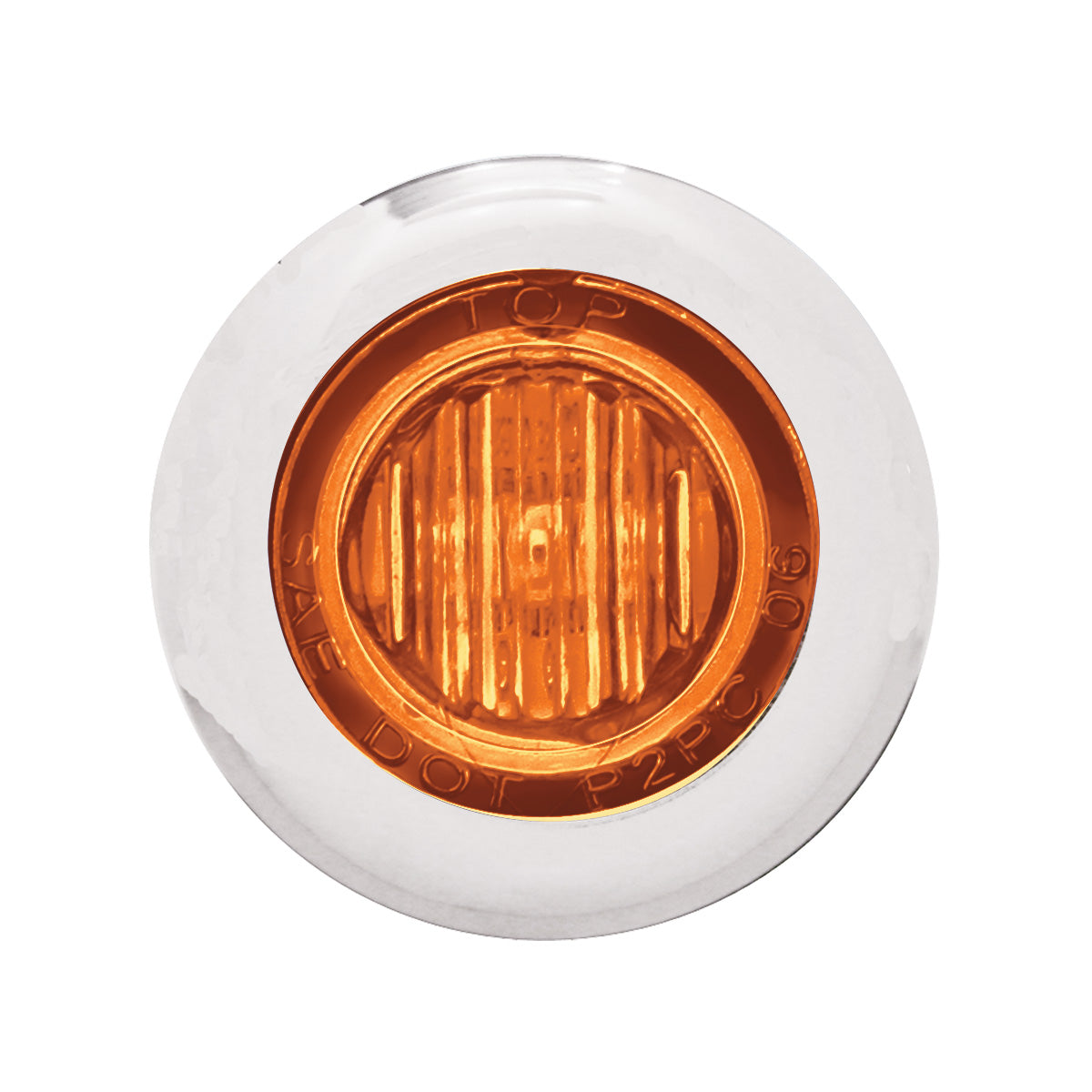 SS Front Air Cleaner Bracket With 22X 3 Amber LED 3/4" Mini Lights & SS Bezels For Peterbilt-Amber Lens