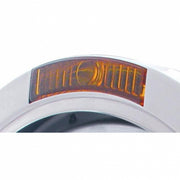 Stainless Steel Bullet Classic Headlight No Bulb With Turn Signal Light - Amber Lens