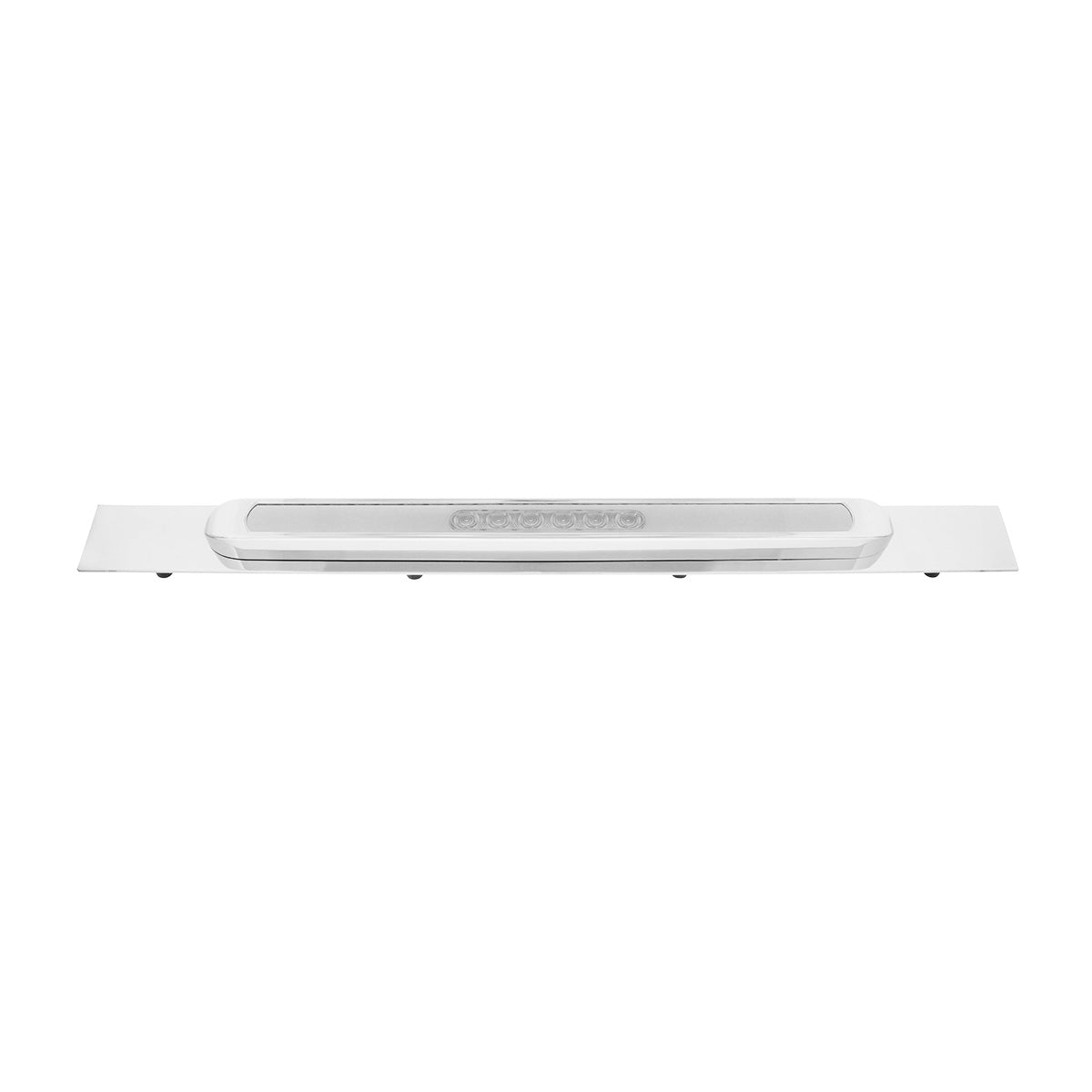 Chrome Top Mud Flap Plate With 28 LED 17" GloLight Bar & Bezel - Red LED/Clear Lens (Each)