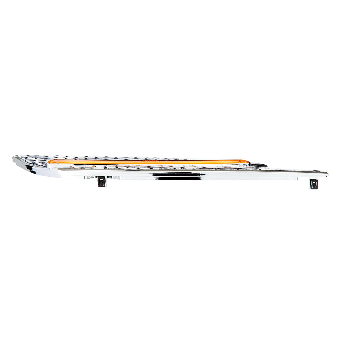 Chrome Air Intake Grille With LED GloLight For 2012-2021 Peterbilt 579 (Passenger) - Amber LED/Amber Lens