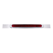 Chrome Top Mud Flap Plate With 11 LED 17" Light Bar & Bezel - Red LED/Red Lens (Each)