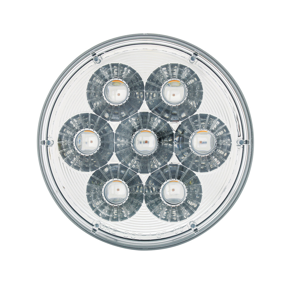 14 LED 4" Round Double Fury Light (Turn Signal) - Amber & Blue LED/Clear Lens