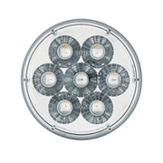 14 LED 4" Round Double Fury Light (Turn Signal) - Amber & Blue LED/Clear Lens
