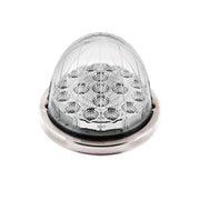 17 LED Watermelon Double Fury Light Flush Mount Kit With Low Profile SS Bezel - Red & White LED/Clear Lens