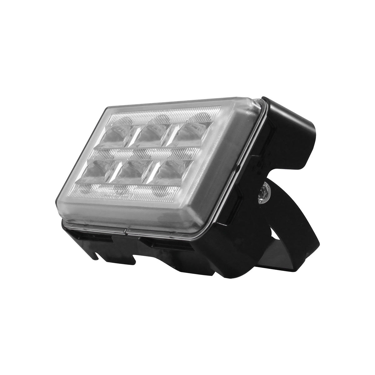 6 High Power LED Rectangular Warning Light With Bracket - Red LED (Bulk)