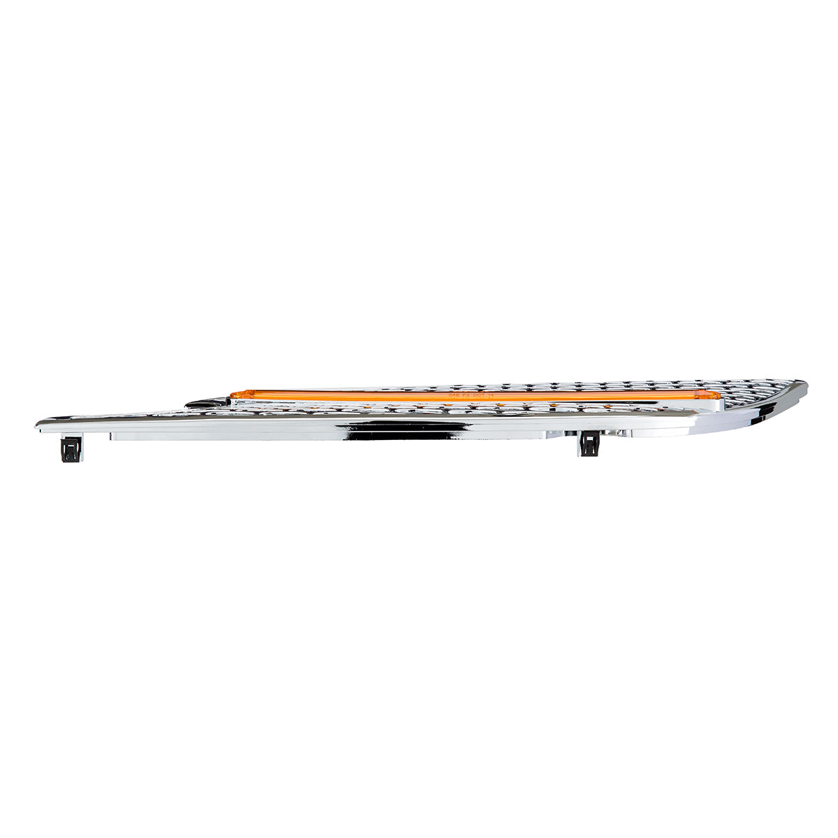 Chrome Air Intake Grille With LED GloLight For 2012-2021 Peterbilt 579 (Driver) - Amber LED/Amber Lens