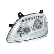 Chrome LED Headlight W/Sequential LED Turn Signal For Peterbilt 579 (2012-21) & 587 (2010-16) - Driver