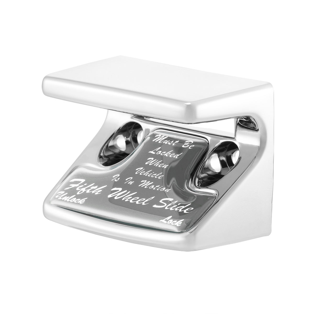Chrome Plastic Fifth Wheel Switch Guard With Glossy Sticker For 1990-2010 Freightliner Classic- Silver Sticker