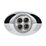 4 LED Double Fury Light (Clearance/Marker)-Amber & Green LED/Clear Lens