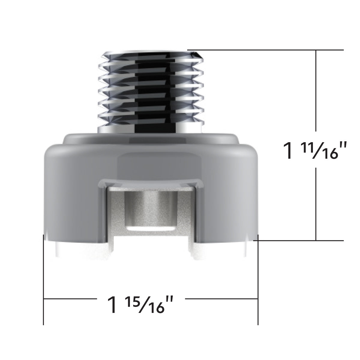 M30X3.5 Thread-On Shift Knob Mounting Adapter For Eaton Fuller Style 13/15/18 Shifter - Liquid Silver
