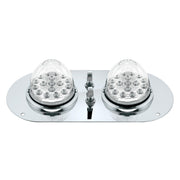 304 SS Above Door Dome Light Kit With 2 X 17 LED Double Fury Watermelon For KW & PB Trucks-Amber & Red LED