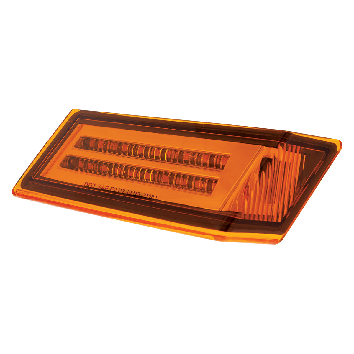 35 LED Sequential Turn Signal Light For 2018-2025 Freightliner Cascadia - Passenger - Amber LED/Amber Lens