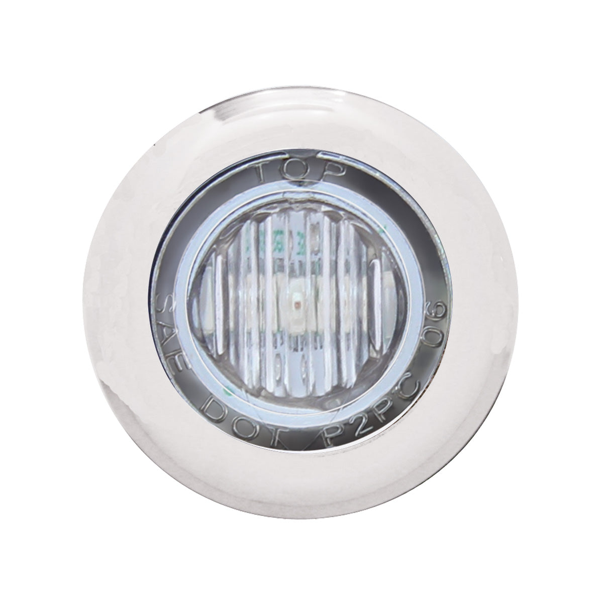 SS Front Air Cleaner Bracket With 22X 3 Amber LED 3/4" Mini Lights & SS Bezels For Peterbilt-Clear Lens