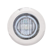 SS Front Air Cleaner Bracket With 22X 3 Amber LED 3/4" Mini Lights & SS Bezels For Peterbilt-Clear Lens