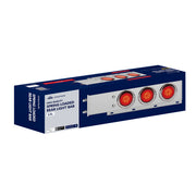 3-3/4" Bolt Pattern Chrome Spring Loaded Bar With 6X 4" 16 Red LED Turbine Lights - Red Lens (Pair)
