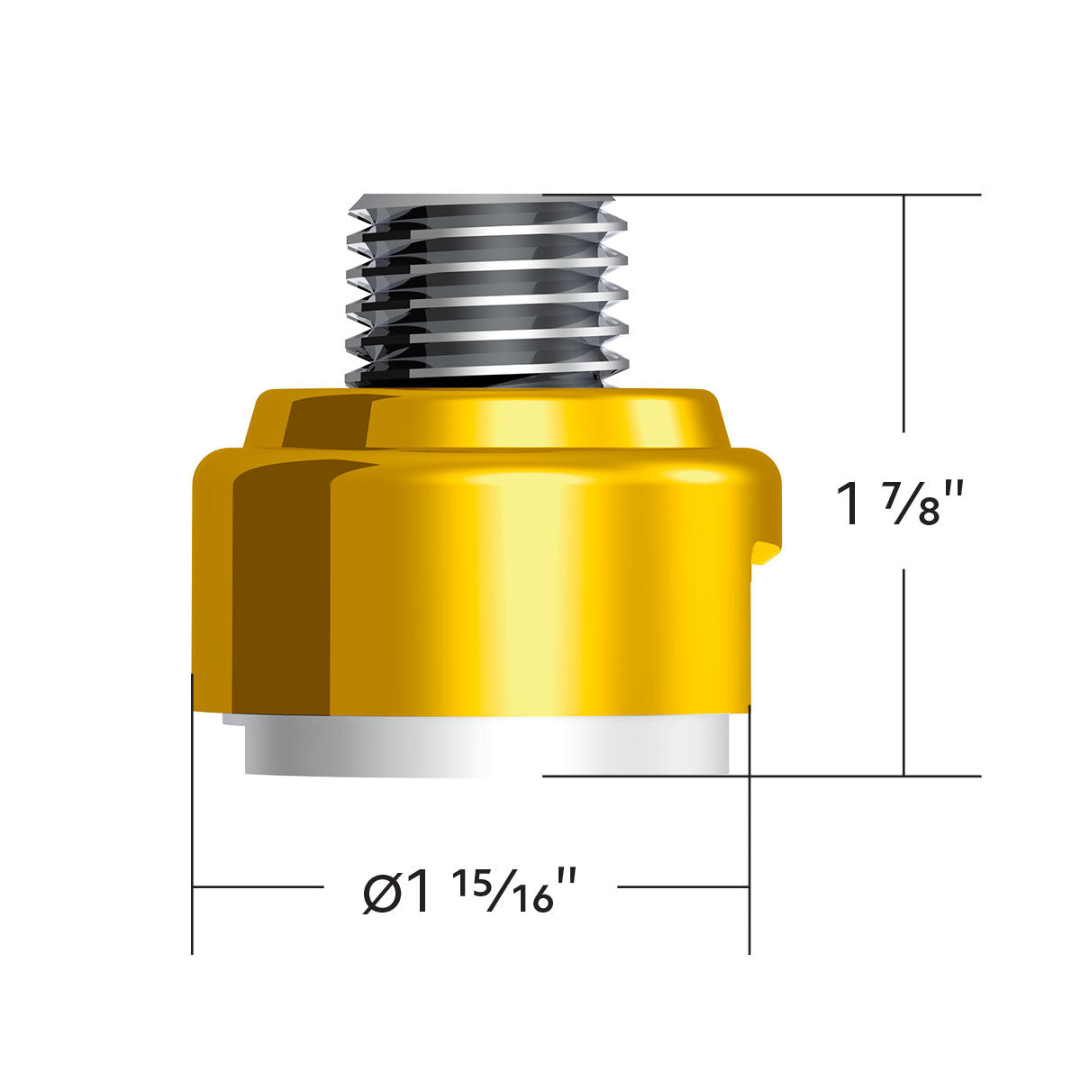 M30X3.5 Thread-On Gearshift Adapter W/LED Mount For Eaton-Fuller 13/15/18 Speed-Electric Yellow