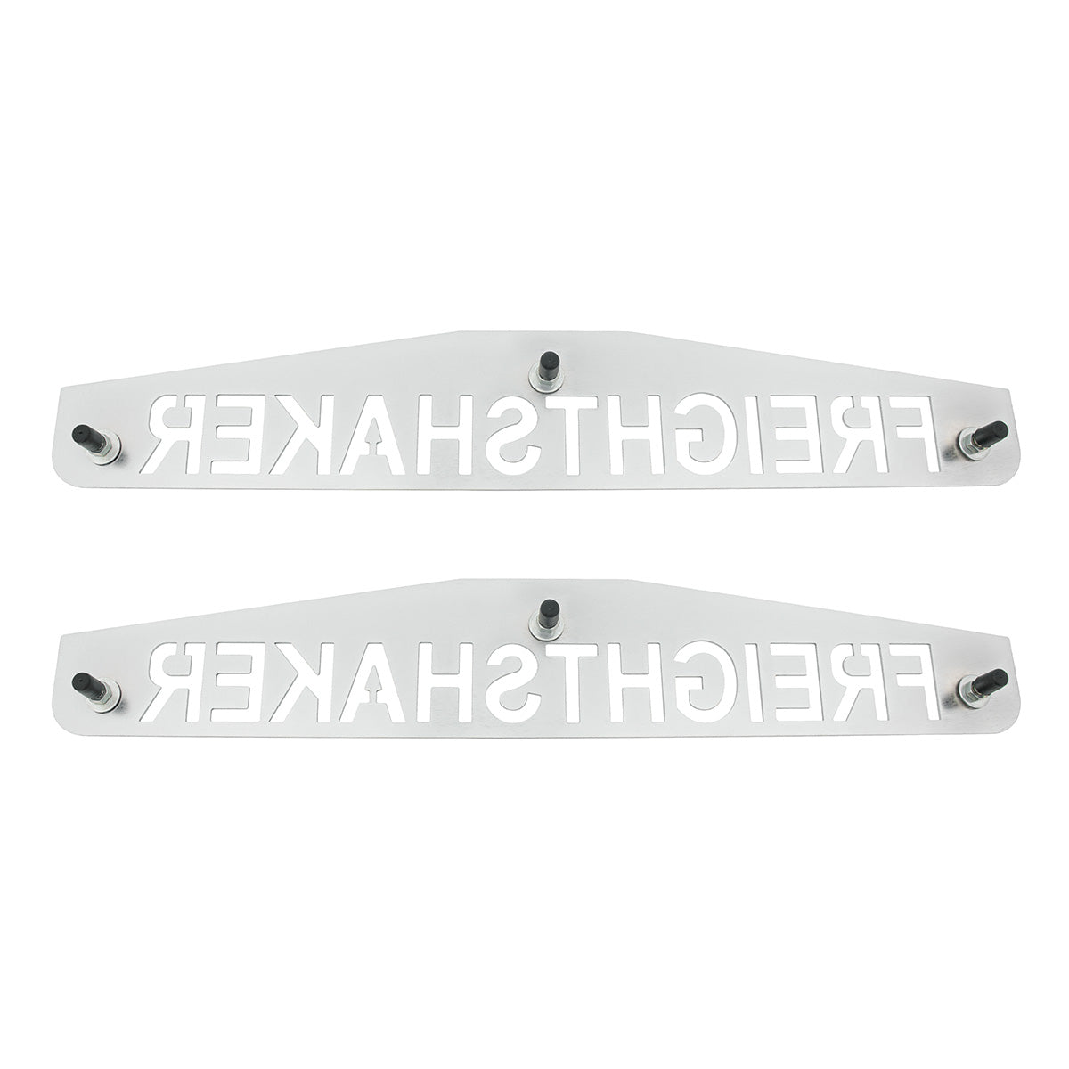 4" X 24" Chrome Freightshaker Bottom Mud Flap Plate - Welded Stud (Card of 2)