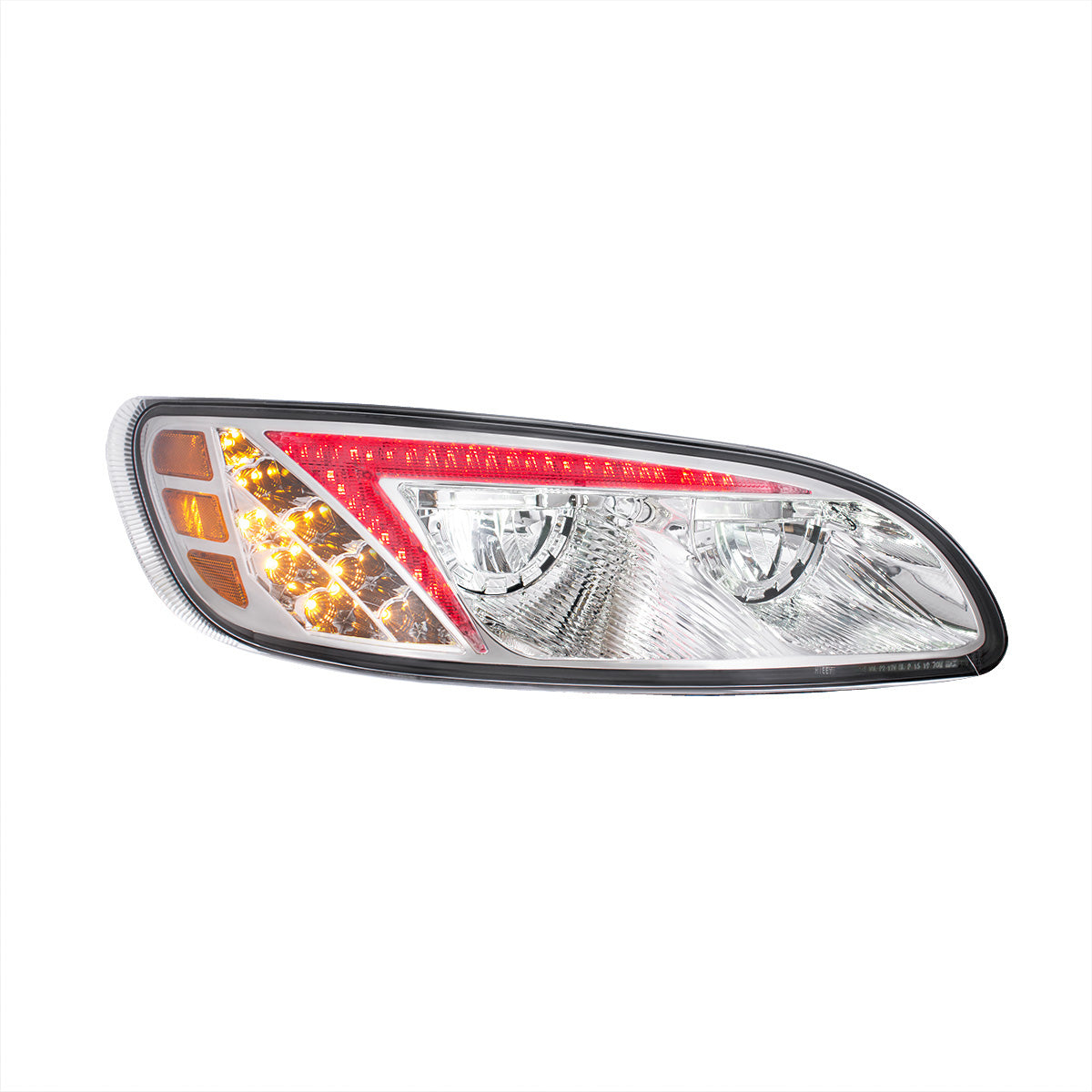 Chrome LED Headlight With Color Changing Position Light Bar For Peterbilt 386 (2005-2015) & 387 (1999-2010) - Passenger