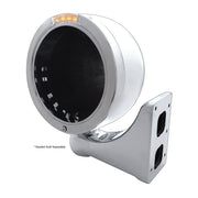 Stainless Steel Bullet Half Moon Headlight No Bulb With LED Turn Signal - Clear Lens