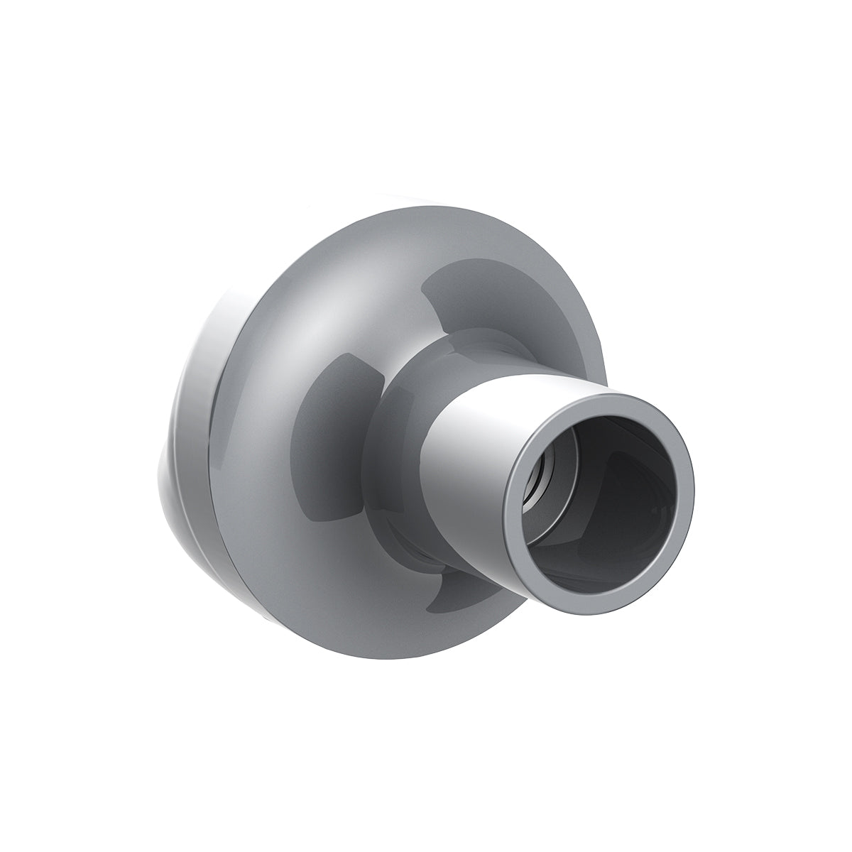 Ace Of Spades Air Valve Knob - Liquid Silver With Gloss Red Inlay