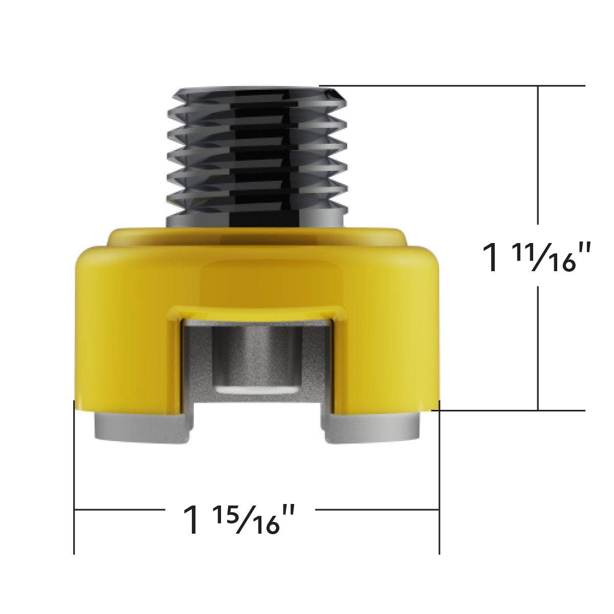M30X3.5 Thread-On Shift Knob Mounting Adapter For Eaton Fuller Style 13/15/18 Shifter - Electric Yellow