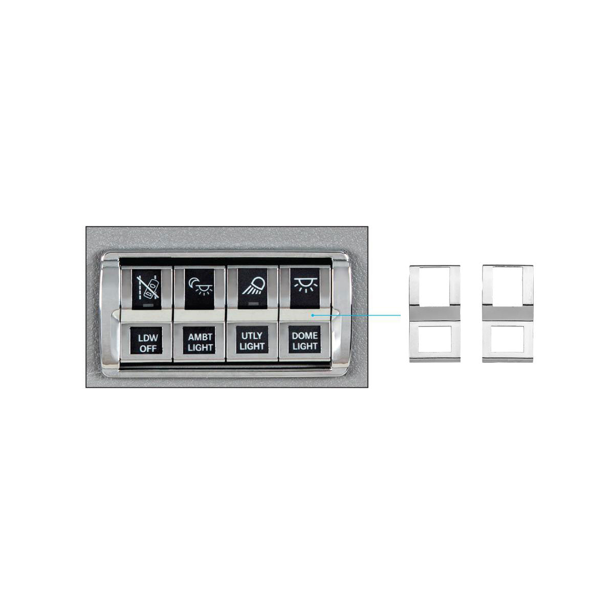 Chrome Switch Cover For 2018-2025 Freightliner Cascadia (2-Pack)