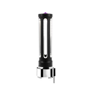 Thread-On Matte Black Sonoma Style Gearshift Knob With LED 9/10 Speed Adapter-Purple Crystal/Purple LED