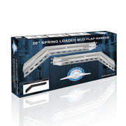 30" Chrome 45-Degree Angled Heavy Duty Mud Flap Hangers - 2" Bolt Pattern (Pair)