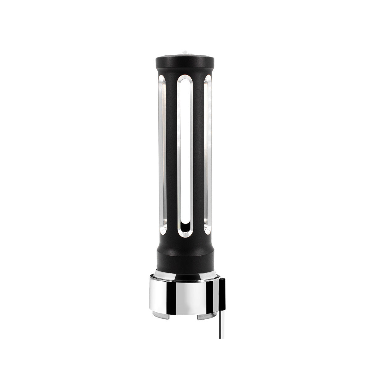 Thread-On Matte Black Sonoma Style Gearshift Knob With LED 9/10 Speed Adapter-Clear Crystal/White LED