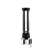 Thread-On Matte Black Sonoma Style Gearshift Knob With LED 9/10 Speed Adapter-Clear Crystal/White LED