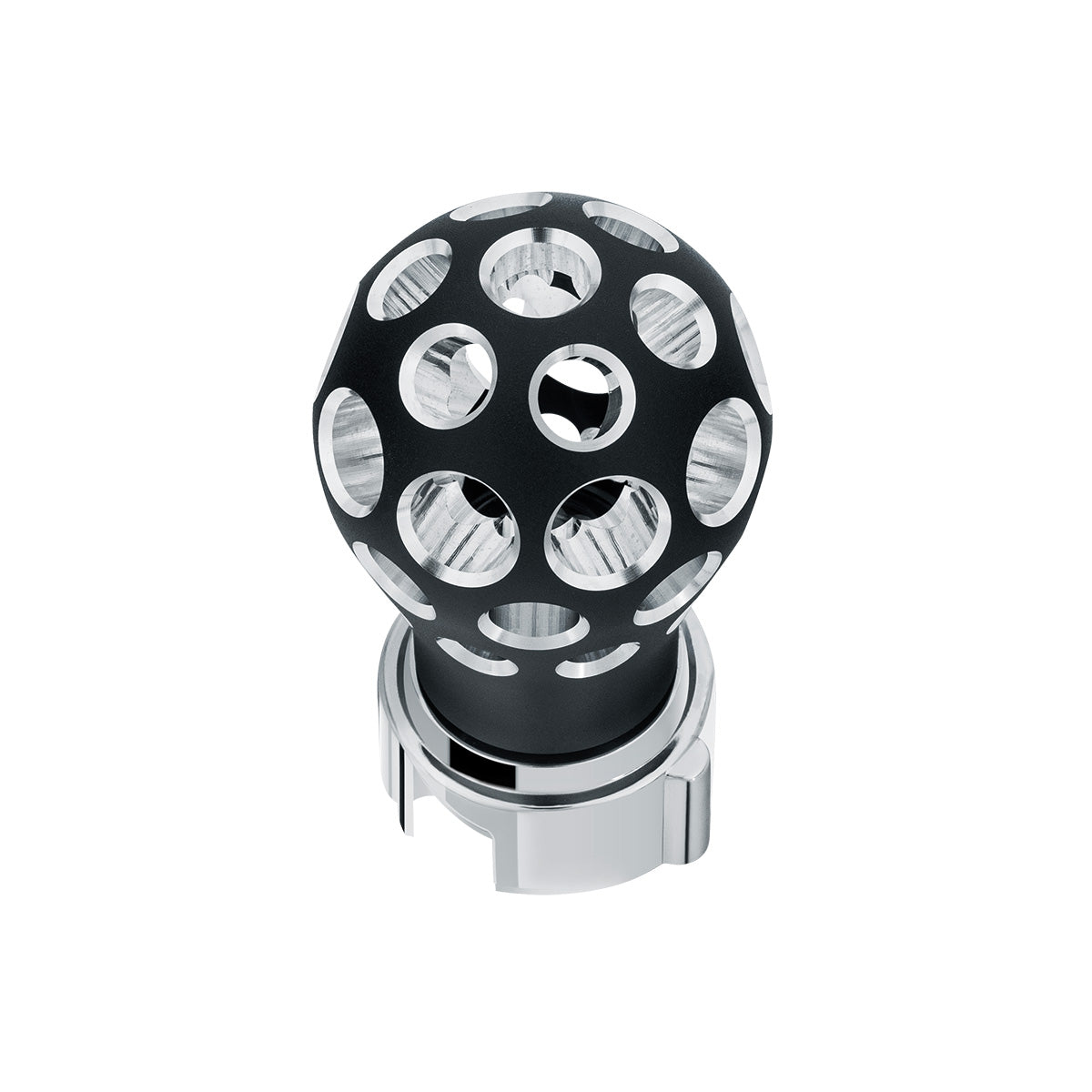 Thread-On Matte Black Phoenix Style Ball Gearshift Knob With LED 13/15/18 Speed Adapter-Purple LED