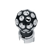 Thread-On Matte Black Phoenix Style Ball Gearshift Knob With LED 13/15/18 Speed Adapter-Purple LED