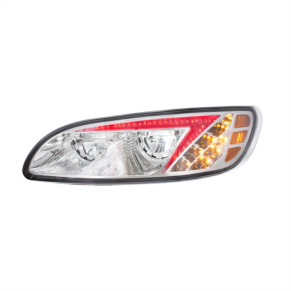 Chrome LED Headlight With Color Changing Position Light Bar For Peterbilt 386 (2005-2015) & 387 (1999-2010) - Driver