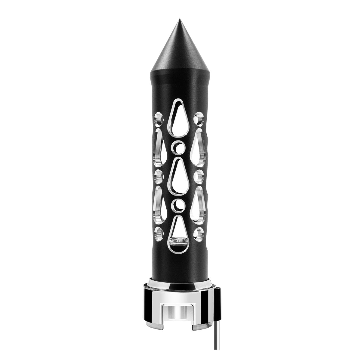Thread-On Brooklyn Style Spike Gearshift Knob With LED 13/15/18 Speed Adapter-Matte Black/Green LED