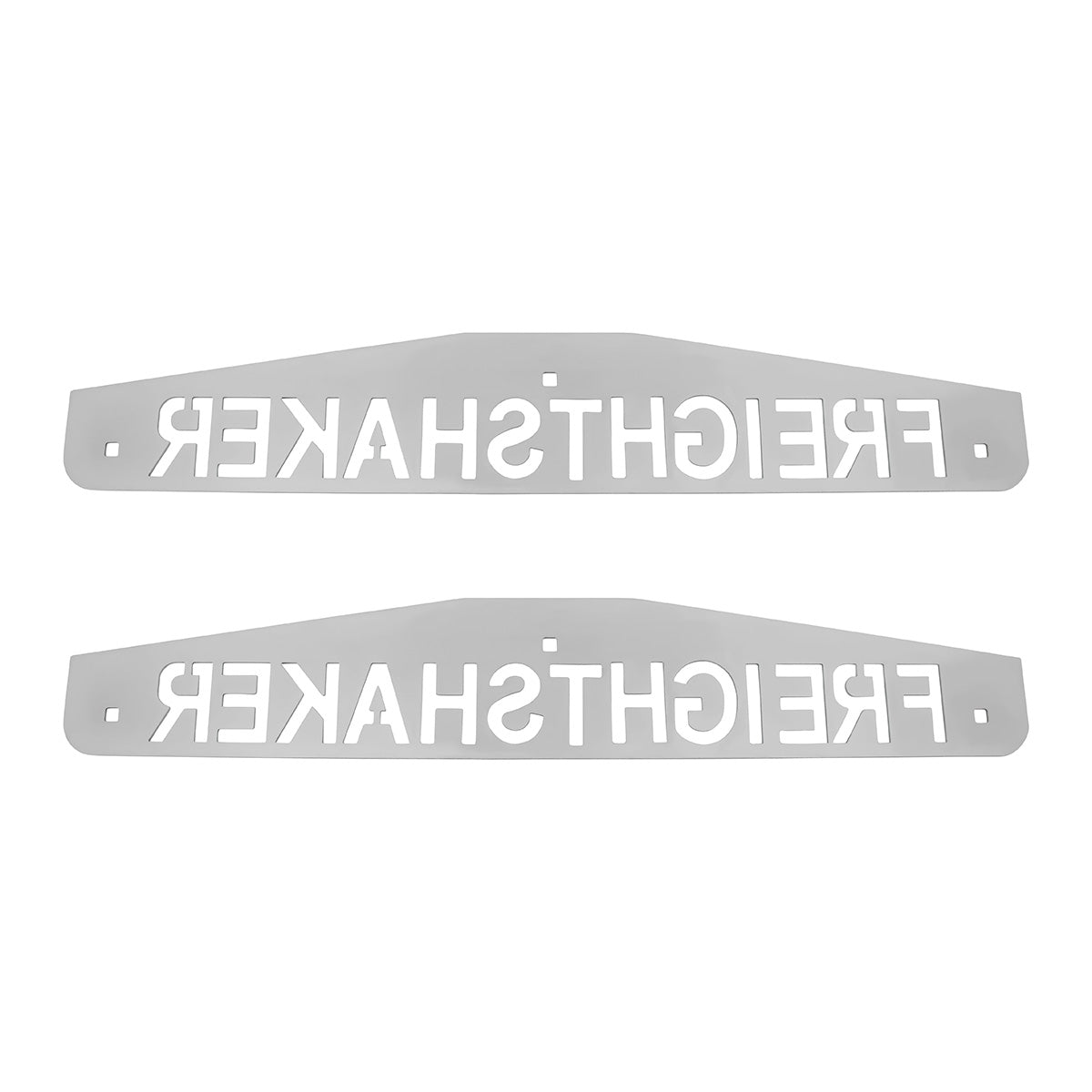 4" X 24" Chrome Freightshaker Bottom Mud Flap Plate - Bolt Thru (Card of 2)