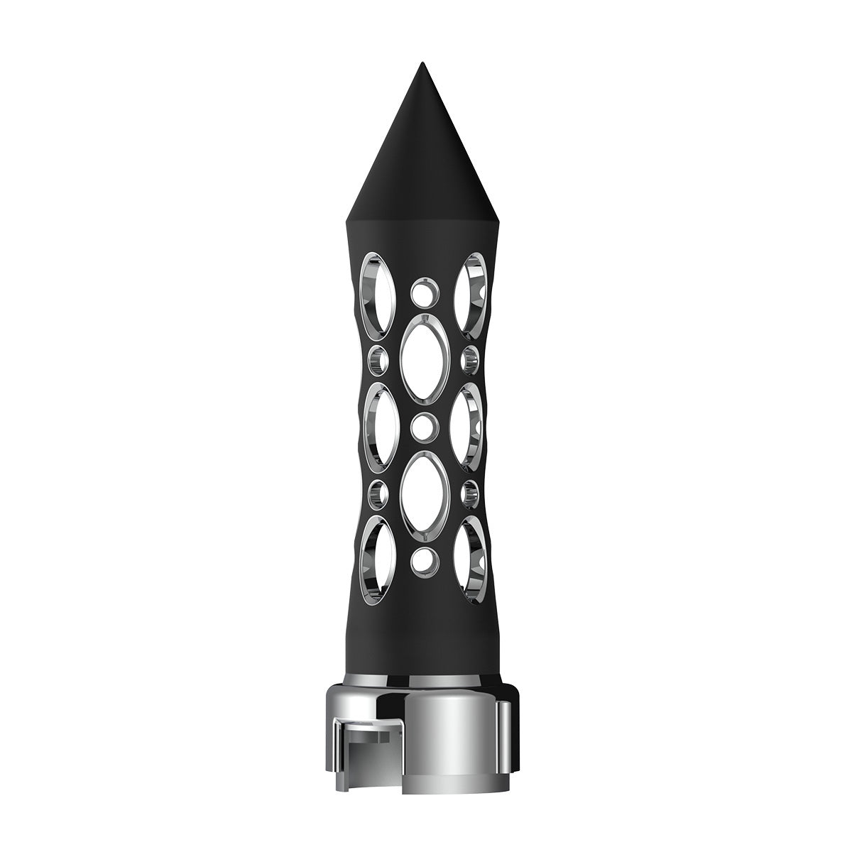Thread-On Daytona Style Spike Gearshift Knob With LED 13/15/18 Speed Adapter - Black/Amber LED