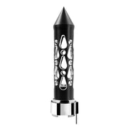 Thread-On Brooklyn Style Spike Gearshift Knob With LED 9/10 Speed Adapter-Matte Black/Amber LED