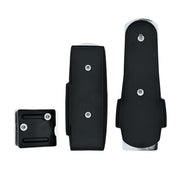 Chrome Pedal Set With Black Insert For Kenworth W900L (1990-2005), T800 (1986-2005), & T600 (1986-1993)