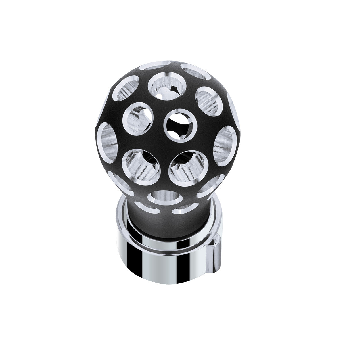 Thread-On Matte Black Phoenix Style Ball Gearshift Knob With LED 9/10 Speed Adapter-Green LED