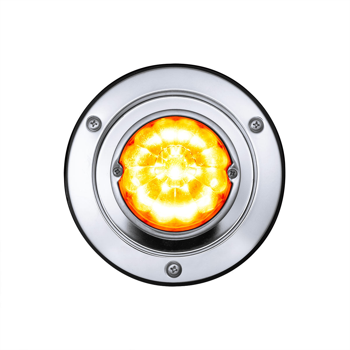 17 LED Dual Function Watermelon Light Sleeper Bunk Kit With 304 Stainless Steel Bezel-Amber LED/Amber Lens