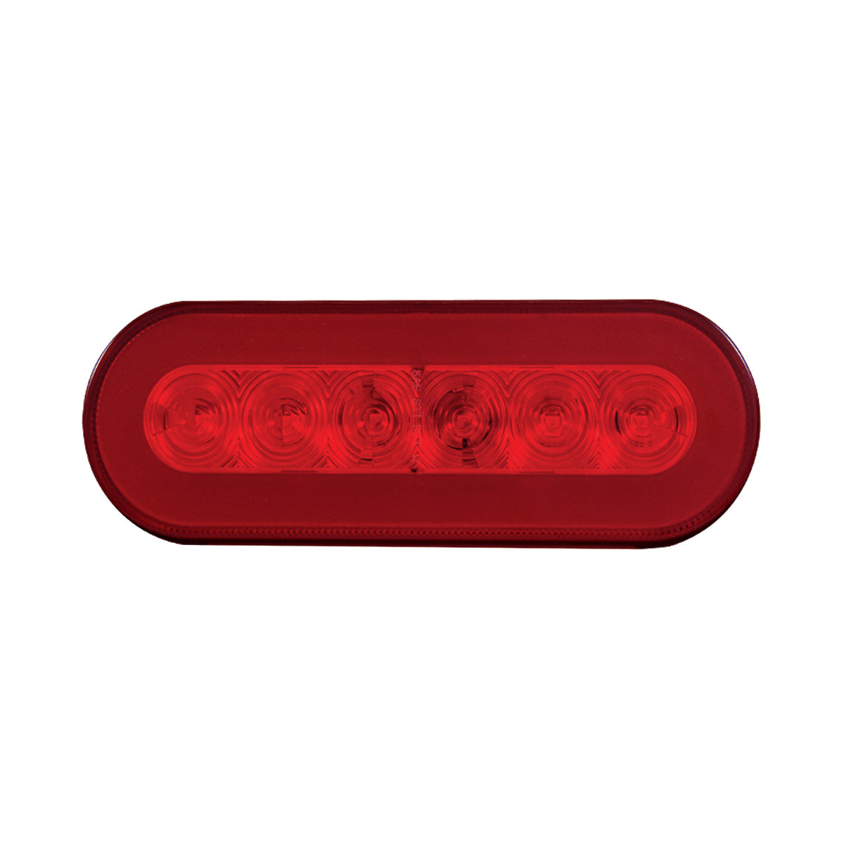 Stainless Top Mud Flap Bracket With 3X 22 LED 6" Oval GloLight & Grommets - Red LED/Red Lens (Each)