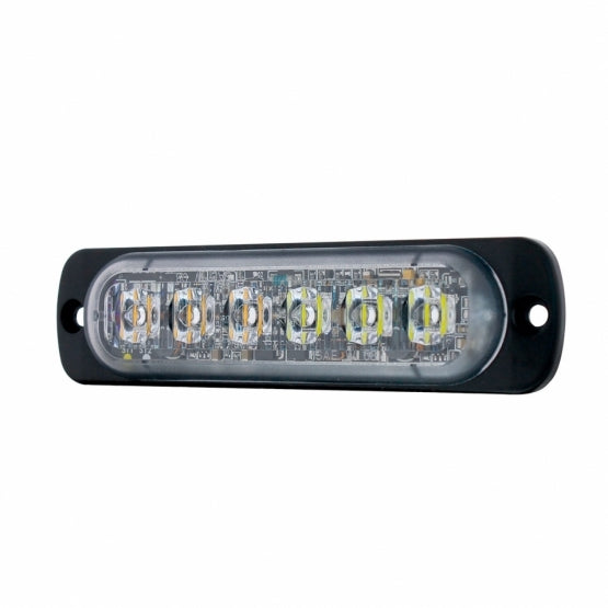 6 High Power LED Super Thin Directional Warning Light - Amber & White LED (Bulk)