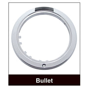 Stainless Steel Bullet Classic Headlight H4 Bulb & LED Turn Signal - Clear Lens
