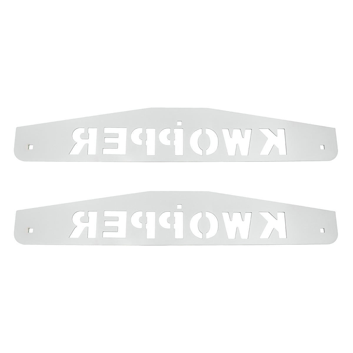4" X 24" Chrome Kwopper Bottom Mud Flap Plate - Bolt Thru (Card of 2)