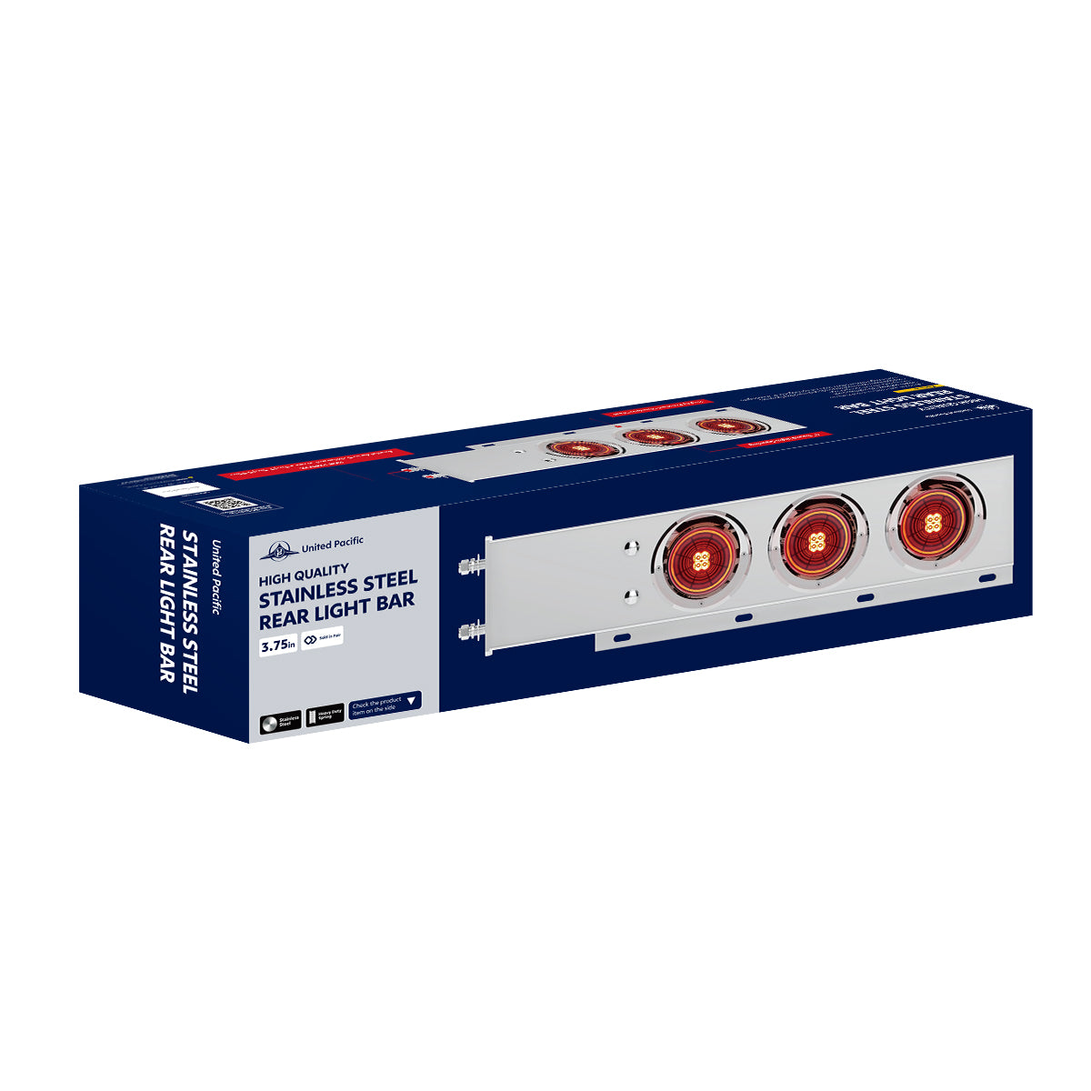 3-3/4" Bolt Pattern SS Spring Loaded Bar With 6X 4" 13 LED Abyss Lights & Visors - Red LED/Red Lens (Pair)