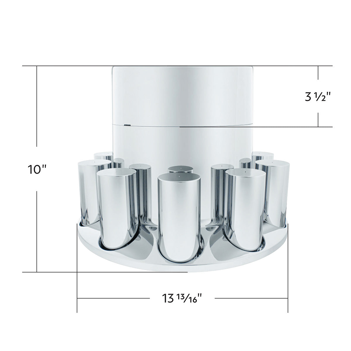 Chrome Plastic Extra Tall Flat Top Rear Axle Cover With 33mm Thread-On Tall Cylinder Nut Covers